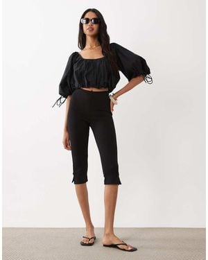 Gina Tricot Capri leggings - Black