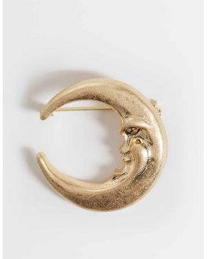 ASOS Enkele Broche Met Maanontwerp - Wit