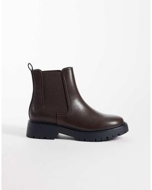 London Rebel Regina Chunky Chelsea Boots - Brown