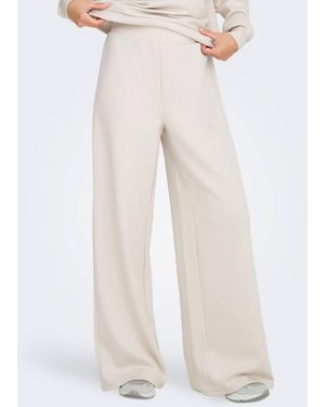 Only Play Pantaloni Felpati Color Pietra Pomice - Bianco