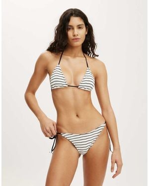 Cotton On Sunspun Micro Knit Tie Side Thong Bikini Bottom - Natural