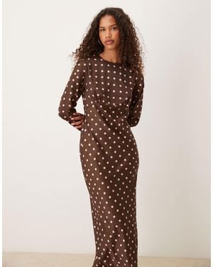 ASOS Bias Bust Detail Maxi Dress - Brown