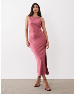 Jdy High Neck Satin Maxi Dress - Pink