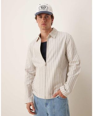 ASOS Smart Cotton Blend Harrington Jacket - Natural