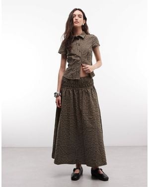 Collusion Channel Waist Maxi Skirt - Blue