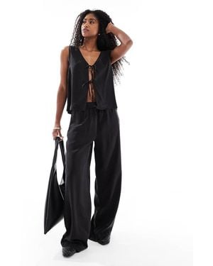 Vero Moda Fluid Wide Leg Trouser Co-ord - Black