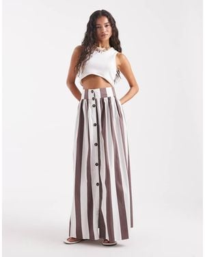 ASOS Maxi Skirt With Button Front Detail - White