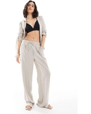 Vero Moda Mix And Match Linen Touch Wide Leg Trouser Co-ord - White