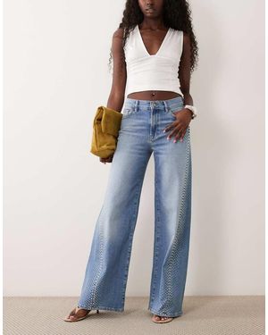 Mango Erin Jeans A Gamba Larga - Blu