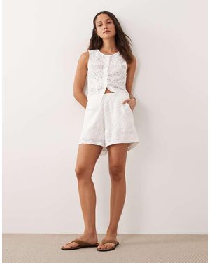 Jdy Pantaloncini Bianchi Con Dettagli - Neutro