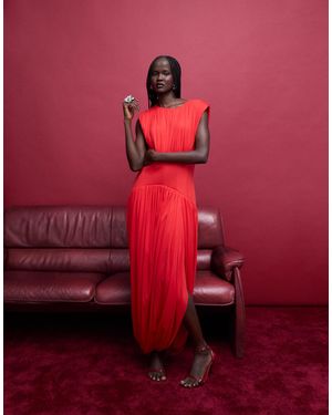 ARRANGE – drapiertes maxikleid - Rot