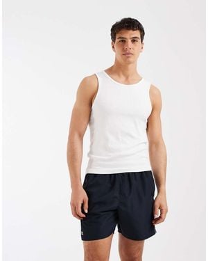 Lacoste Contrast Panel Swim Shorts - White