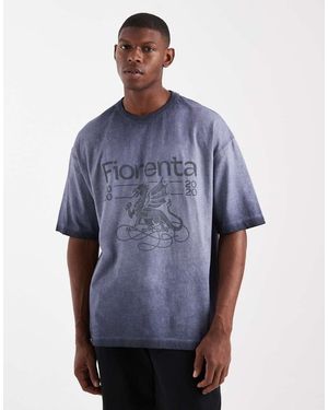 ASOS Oversized T-Shirt Met Grafische Print Op De Borst - Blauw