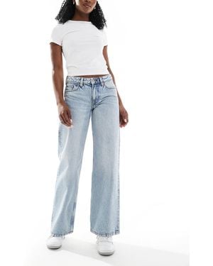 Monki Imoo Low Waist Wide Leg Jeans - Blue