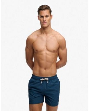 Superdry – seersucker-badeshorts - Blau