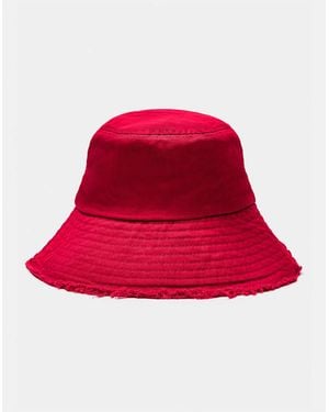 Pull&Bear Cappello Da Pescatore Con Fondo Sfrangiato - Rosso