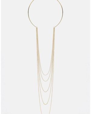 Pull&Bear – lange halskette mit kontrast-design - Weiß
