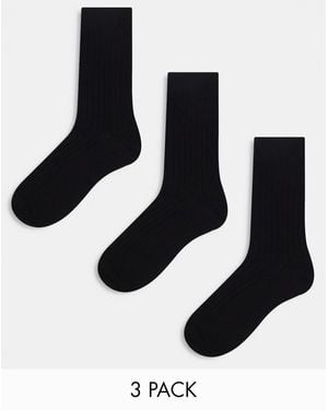 Weekday Noah 3 Pack Socks - Black