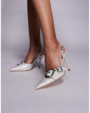 SIMMI Simmi London Gretchen Slingback Heeled Shoes With Buckle Detail - Purple