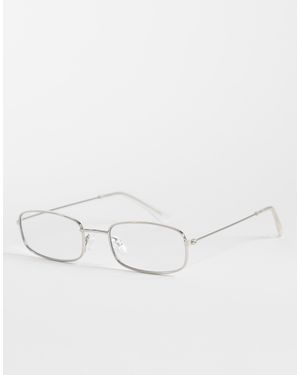 ASOS Lunettes mode à monture métal e avec verres transparents anti-lumière bleue - Neutre