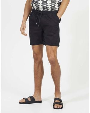 Brave Soul Cotton Chino Shorts With Turn Up Hem - Black