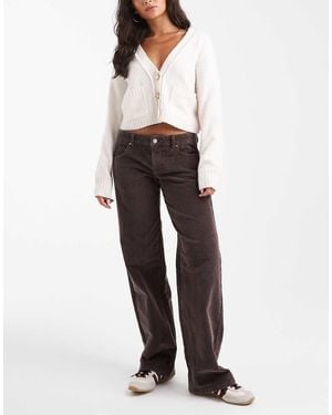 Cotton On Rechte Jeans Van Corduroy Met Lage Taille - Wit