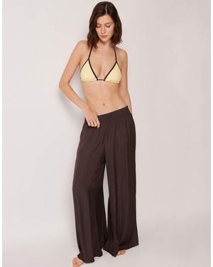Calzedonia Shiny Palazzo Beach Trousers - Brown