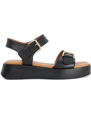 Dune Wide Fit Wf Licia Flat Sandals - Black