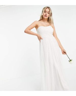 Anaya Petite Anaya With Love Petite Tulle Bandeau Maxi Dress - White