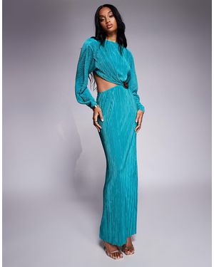 ASOS Asos design tall – plissiertes maxikleid - Blau