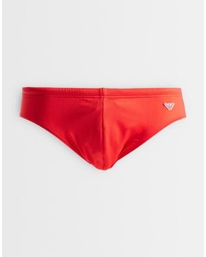 Emporio Armani Bodywear Swim Brief With Logo - Red