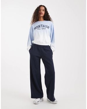 Hollister Wide Leg joggers With Heart Pocket Detail - Blue