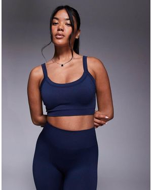 4505 Sculpting Seamless Medium Support Sports Bra - Blue