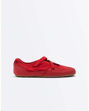 Oysho Ballerines plates style sport en nylon - Rouge