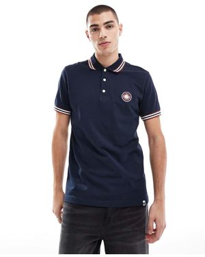 Pretty Green Polo Con Detalle De Rayas Live Forever Engineered De - Azul