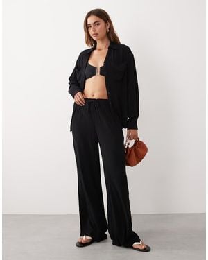 Brave Soul Textured Beach Trousers - Black