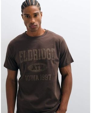 ASOS T-shirt With Tonal Eldridge Graphic - Grey