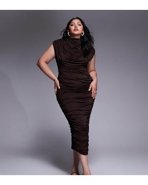 Tfnc Plus High Neck Midi Dress - Black