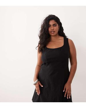 ASOS Asos Design Curve Mini Dress With Wrap Skirt - Black