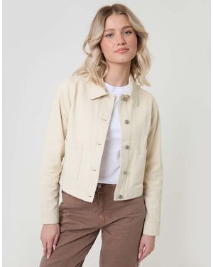 Threadbare Denim Jacket With Patch Pockets - Natural