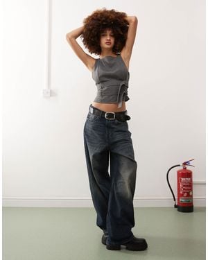 Collusion Belted Tank Top - Gray