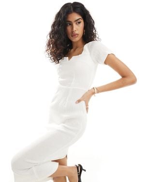 Closet Robe fourreau mi-longue en tissu côtelé - ivoire - Blanc