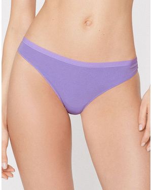 Tezenis Plain Colour Cotton Brazilian Briefs - Purple