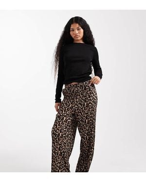 Only Petite Pull On Loose Fit Trousers - Black
