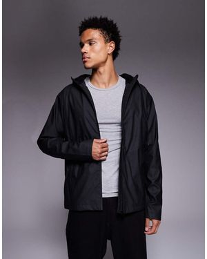 ASOS Rubberised Jacket With Borg Lining - Black