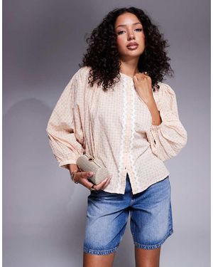 River Island Blusa A Quadretti - Grigio