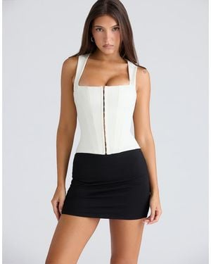 House Of Cb The Balconette Ivory Fitted Corset Top - White
