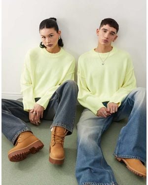 Collusion Unisex Boxy Knitted Jumper - Yellow