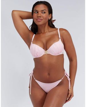Boux Avenue Tahiti Cheeky Brazilian Bikini Bottoms Summer Swimwear - Brown