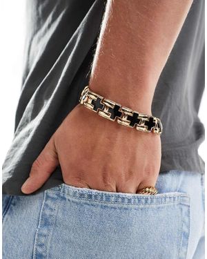 ASOS Bracciale Spesso Dorato Con Design A Croci - Grigio
